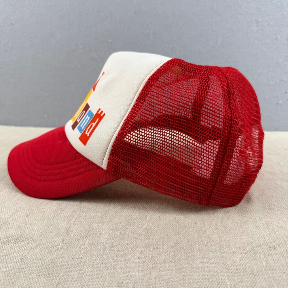 Disney Parks Disneyland Retro Castle Red White Mesh Trucker Hat Adult Snapback - Picture 2 of 7